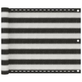 Toldo para balcón HDPE 75x400 cm gris antracita y blanco Toldo para balcón HDPE 75x400 cm gris antracita y blanco