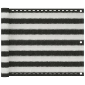 Toldo para balcón HDPE 75x600 cm gris antracita y blanco Toldo para balcón HDPE 75x600 cm gris antracita y blanco