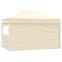 Carpa pleglable Pop-up con 4 paredes 3x4,5 m blanco crema