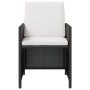 Set comedor de jardín 9 pzas ratán sintético y madera negro
