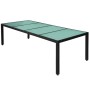 Set comedor de jardín 11 piezas y cojines ratán sintético negro