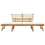 Banco de jardín con cojines 2 en 1 190 cm madera maciza acacia