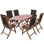 Set comedor de jardín 9 pzas y cojines madera maciza de acacia