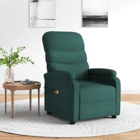 Sillón de masaje eléctrico tela verde oscuro