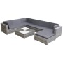 Set de muebles de jardín 8 pzas y cojines ratán sintético gris