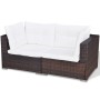 Set muebles de jardín 6 piezas y cojines ratán sintético marrón
