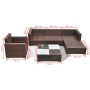 Set muebles de jardín 6 piezas y cojines ratán sintético marrón