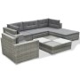 Set de muebles de jardín 6 pzas y cojines ratán sintético gris en Conjuntos de jardín | Comprar online en Foro24