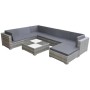 Set de muebles de jardín 8 pzas y cojines ratán sintético gris