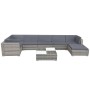 Set de muebles de jardín 8 pzas y cojines ratán sintético gris