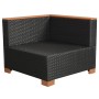 Set muebles de jardín 6 piezas y cojines ratán sintético negro