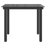 Mesa de jardín de aluminio y vidrio negra 80x80x74 cm