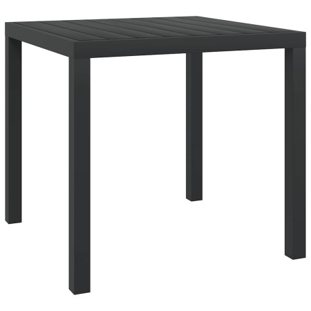 Mesa de jardín de aluminio y WPC negra 80x80x74 cm en Mesas de jardín | Comprar online en Foro24