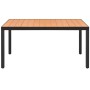 Mesa de jardín de aluminio y WPC marrón 150x90x74 cm
