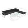 Set de muebles de jardín 4 piezas y cojines aluminio negro en Conjuntos de jardín | Comprar online en Foro24