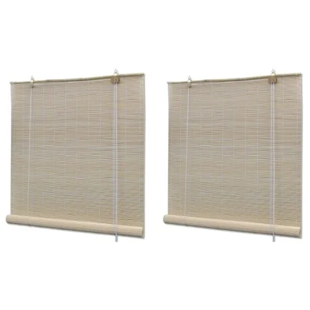 Estor enrollable de bambú natural 2 unidades 120x160 cm de vidaXL, Persianas y estores - Ref: Foro24-278742, Precio: 41,54 €,...