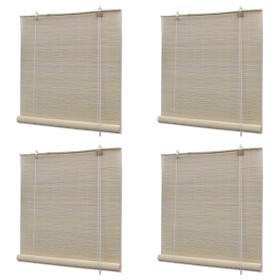 Natural bamboo roller blind 4 units 120x160 cm by vidaXL, Blinds and blinds - Ref: Foro24-278743, Price: 77,21 €, Discount: %