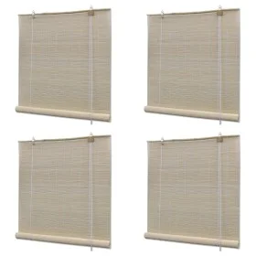 Natural bamboo roller blind 4 units 120x160 cm by vidaXL, Blinds and blinds - Ref: Foro24-278743, Price: 75,85 €, Discount: %
