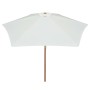 Sombrilla con palo de madera blanco crema 270x270 cm