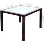 Set comedor de jardín 5 piezas y cojines ratán sintético marrón