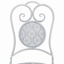 Mesa y sillas bistró de jardín 3 piezas acero blanco grisáceo