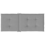 Cojín silla de jardín respaldo alto 2 uds tela gris 120x50x3 cm
