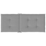 Cojín silla de jardín respaldo alto 4 uds tela gris 120x50x3 cm