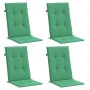 Cojín silla de jardín respaldo alto 4 uds tela verde 120x50x3cm