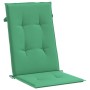 Cojín silla de jardín respaldo alto 4 uds tela verde 120x50x3cm