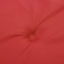 Cojín silla de jardín respaldo alto 4 uds tela rojo 120x50x3 cm