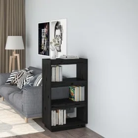Black pine wood shelving/space divider 60x35x103 cm by vidaXL, Bookcases and shelves - Ref: Foro24-810868, Price: 74,34 €, Di...