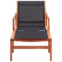 Silla de jardín con reposapiés madera de eucalipto y textilene de vidaXL, Sillas de jardín - Ref: Foro24-48702, Precio: 123,27 €