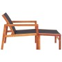 Silla de jardín con reposapiés madera de eucalipto y textilene de vidaXL, Sillas de jardín - Ref: Foro24-48702, Precio: 123,27 €