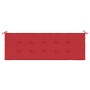 Cojín de banco de jardín tela Oxford rojo 150x50x3 cm