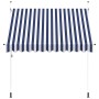 Toldo manual retráctil azul y blanco a rayas 250 cm