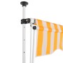 Toldo manual retráctil 150 cm naranja y blanco a rayas