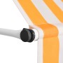 Toldo manual retráctil 150 cm naranja y blanco a rayas