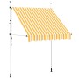 Toldo manual retráctil 200 cm naranja y blanco a rayas