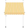 Toldo manual retráctil 200 cm naranja y blanco a rayas
