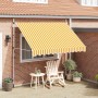 Toldo manual retráctil 300 cm naranja y blanco a rayas
