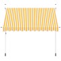 Toldo manual retráctil 300 cm naranja y blanco a rayas