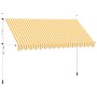 Toldo manual retráctil 400 cm naranja y blanco a rayas