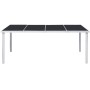 Mesa de jardín de acero negra 190x90x74 cm en Mesas de jardín | Comprar online en Foro24