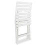 Mesa y sillas bistró de jardín plegables 3 pzas plástico blanco
