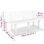 Banco de jardín plástico blanco 145,5 cm