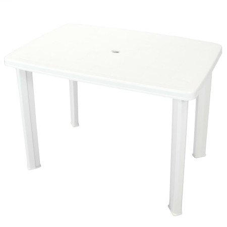Mesa de jardín de plástico blanca 101x68x72 cm en Mesas de jardín | Comprar online en Foro24