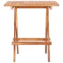 Set de bistró 3 pzas madera maciza teca y cojines blanco crema