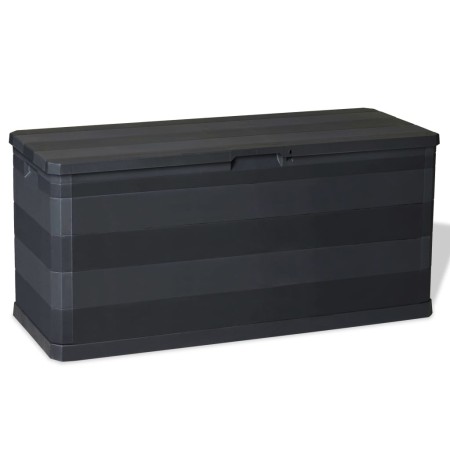 Caja de almacenamiento de jardín negra 117x45x56 cm en Cajas de almacenaje para exteriores | Comprar online en Foro24