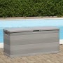 Caja de almacenamiento de jardín gris 117x45x56 cm