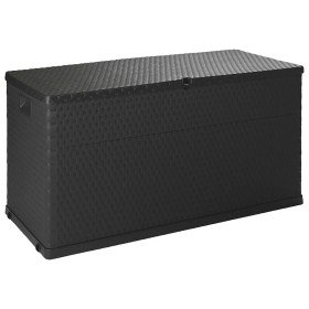 Caja de almacenamiento de jardín antracita ratán PP 120x56x63cm